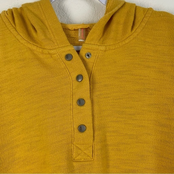 Free people movement Womens yellow honey dove pull over hooded sweater L - Picture 6 of 10